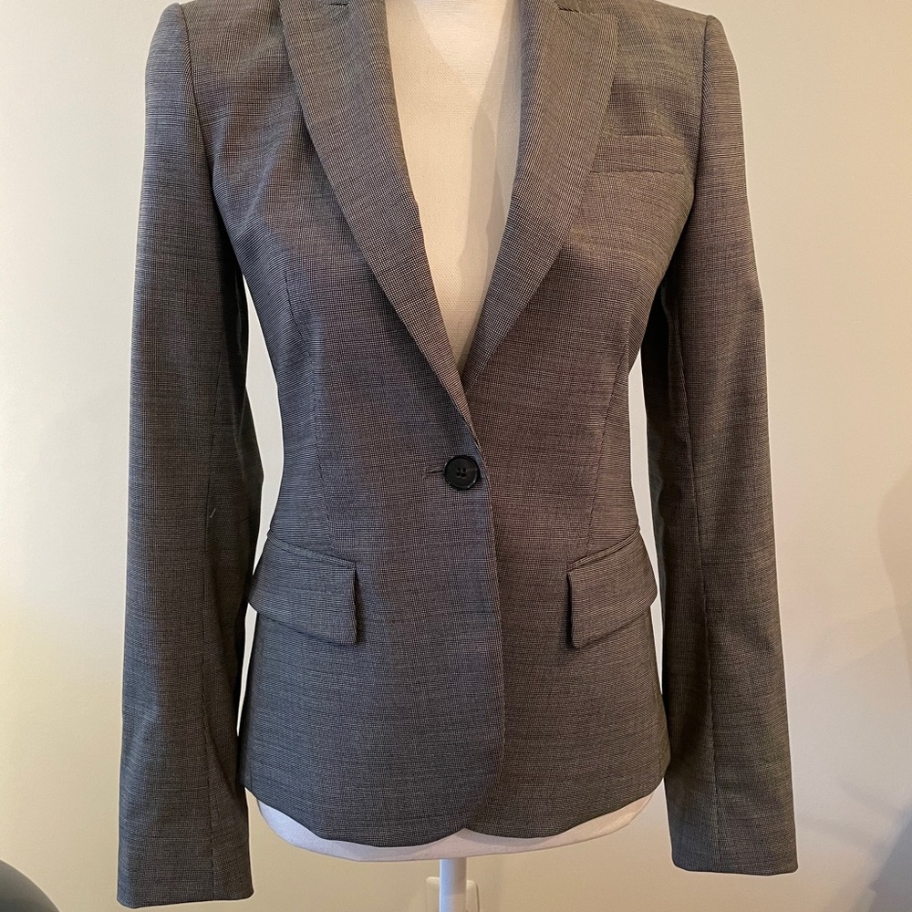 Theory Black and White Check Blazer